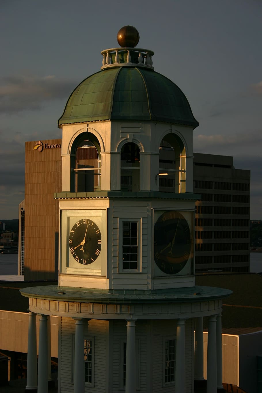 clock, halifax, nova, scotia, tower, sunset, canada, landmark HD wallpaper