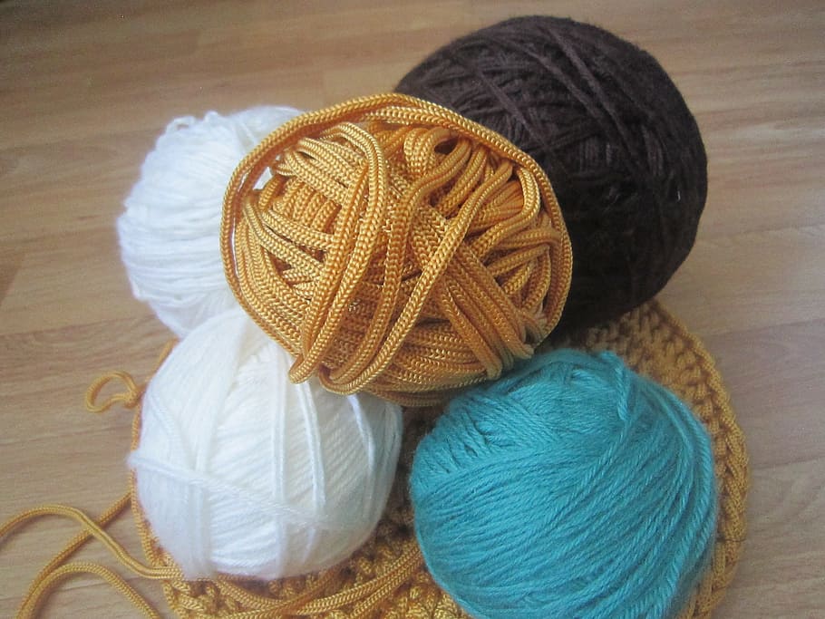 knitting, tangle, acrylic, still life, high angle view, textile HD wallpaper