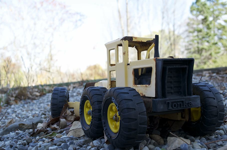 construction, tractor, construction equipment, toy tractor HD wallpaper
