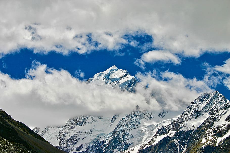 mountains covered with snow, landscape photo of snowy mountain HD wallpaper