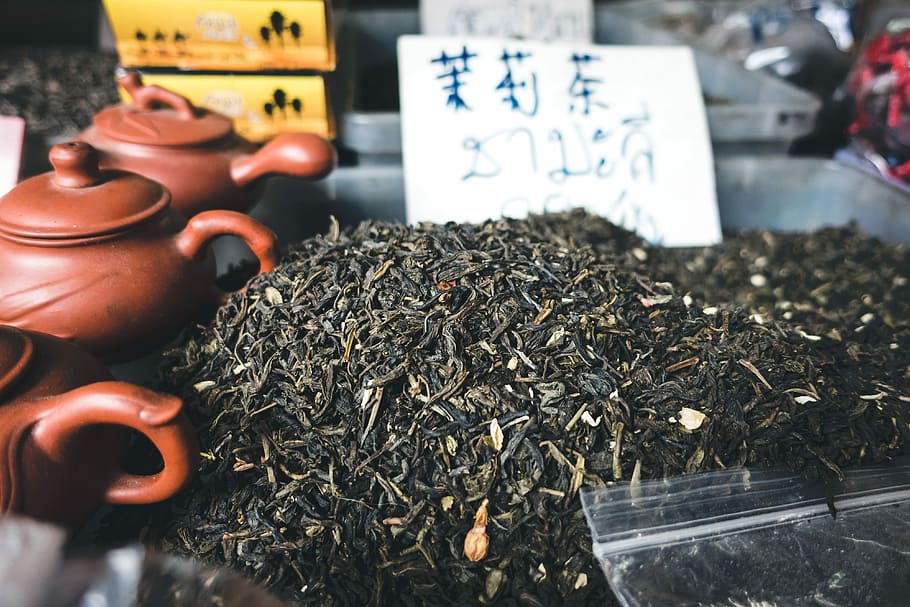 Green tea leaves for sell, food, asia, cultures, food and drink HD wallpaper