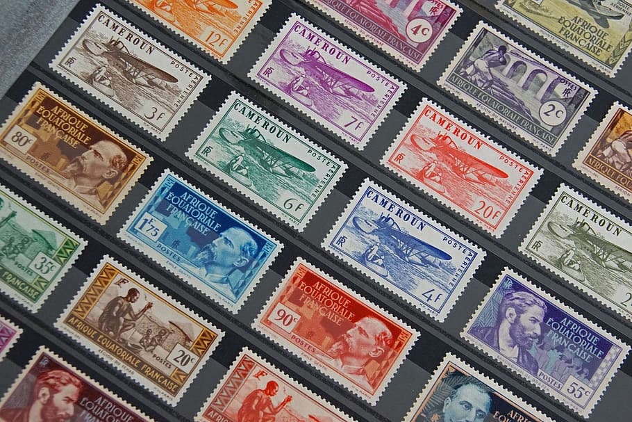 stamps, collection, french stamps, philately, post, stamps colonies, HD wallpaper