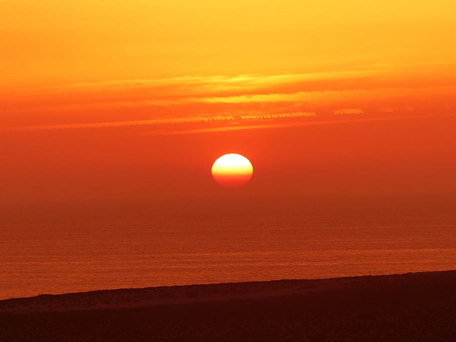 Sunset, Mood, Evening, Sea, Morocco, evening sky, scenics, beauty in nature HD wallpaper