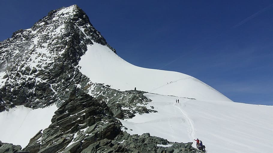 mountain, snow, nature, alpine, landscape, rock, summit, tour, HD wallpaper
