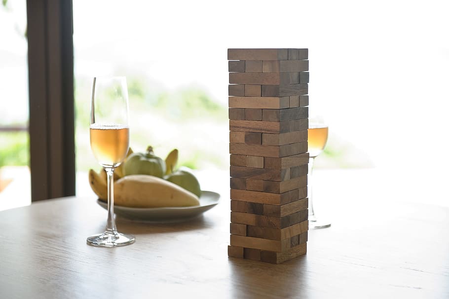 jenga, cocktail, table, fruit, drink, food and drink, refreshment, HD wallpaper