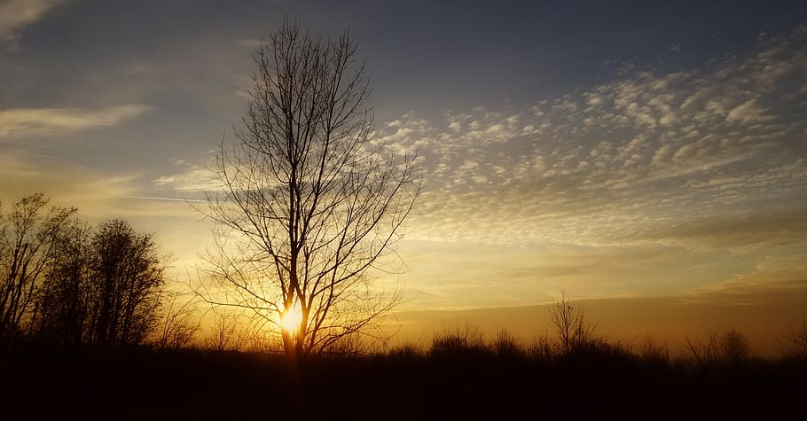 Sunset, Landscape, Clouds, Beauty, sky, the backlight, orange sky HD wallpaper