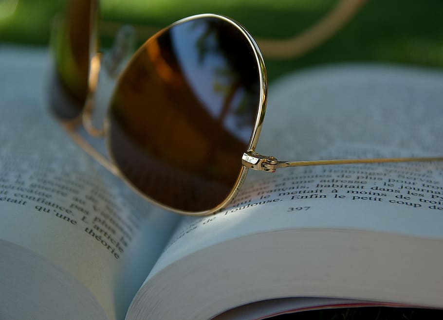 Book, Sunglasses, Protection, reading, view, magnifying glass HD wallpaper