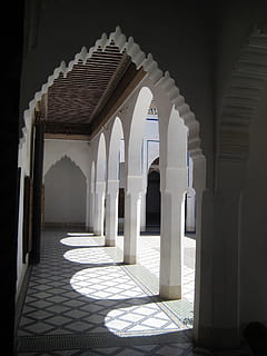 morrocco, archway, shadows, islamic, architecture, built structure HD wallpaper