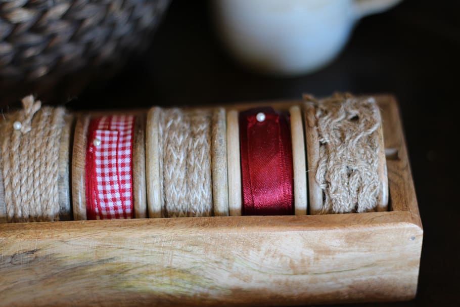 thread, yarns, ribbons, spools, trimming, crafts, sewing, indoors HD wallpaper