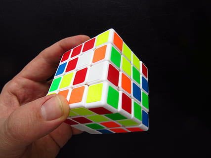 magic cube, hand, puzzle, toys, denksport, colorful, four, difficult HD wallpaper
