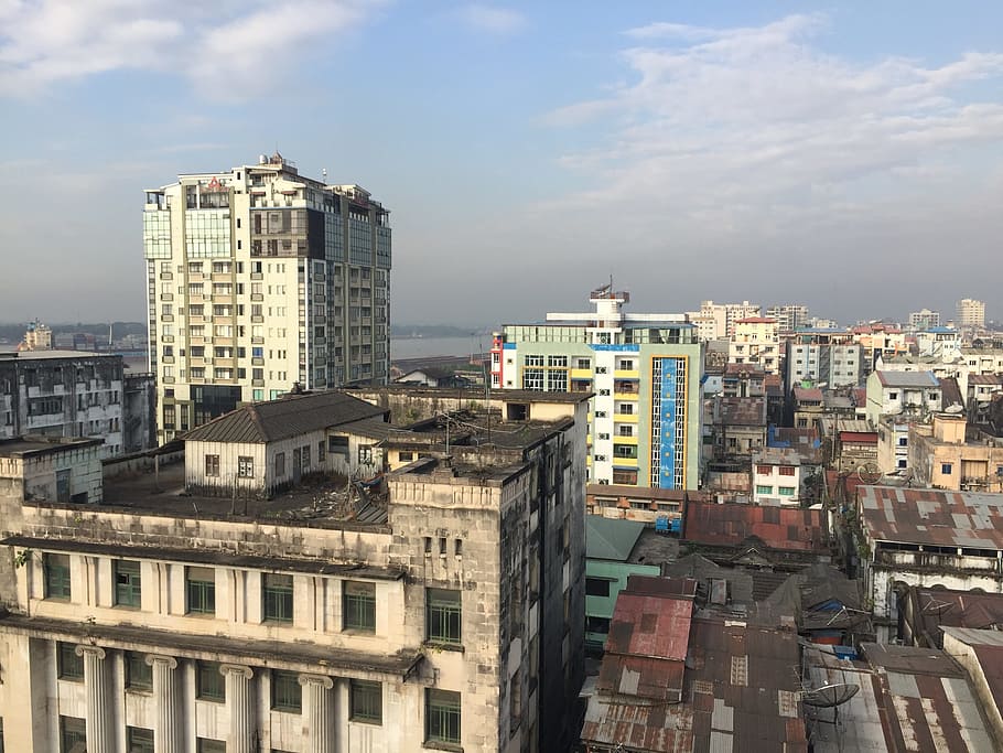City, Yangon, Myanmar, Golden, Landmark, cityscape, architecture, HD wallpaper