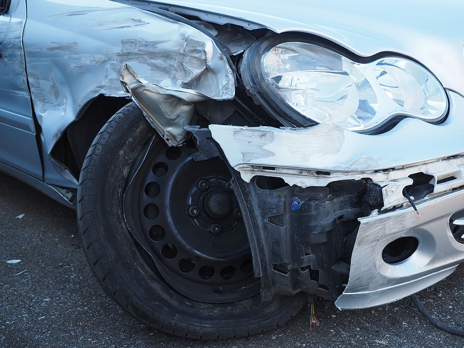 totaled silver car, Accident, Auto, Broken, unfallwagen, damage, HD wallpaper