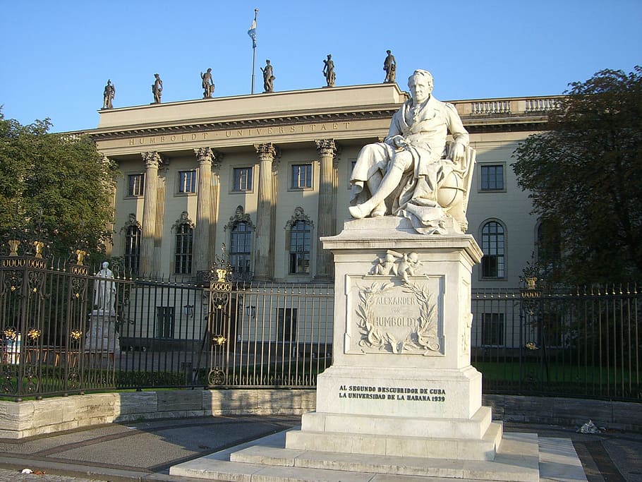 Alexander Von Humboldt, University, berlin, statue, monument, HD wallpaper