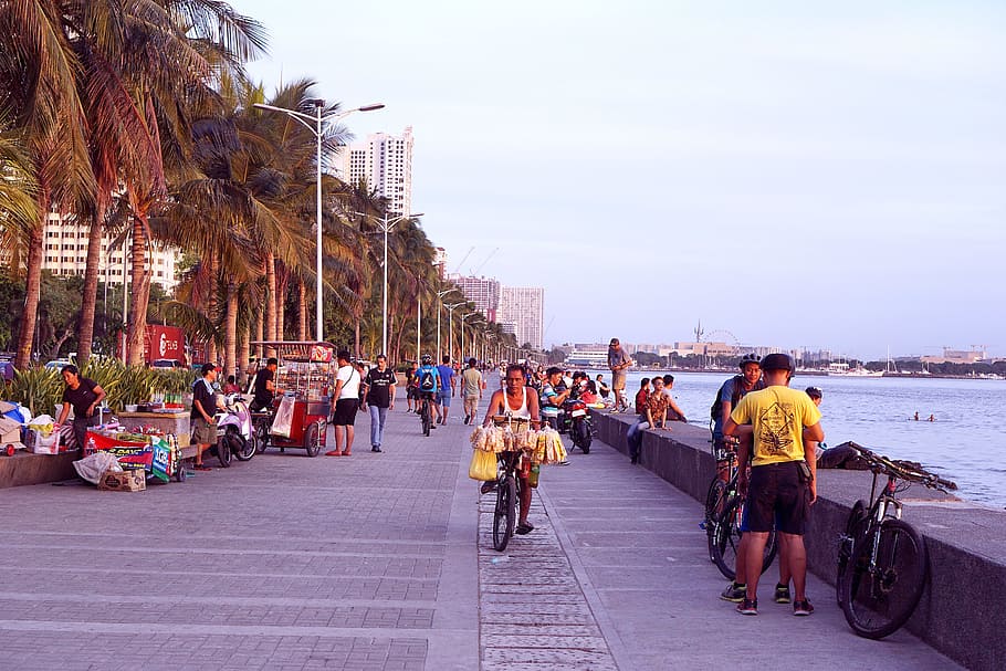 Manila, Manila Bay, republic of the philippines, bay walk, city, HD wallpaper