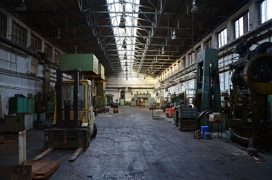 Factory, Machines, Lights, Window, indoors, industry, warehouse HD wallpaper