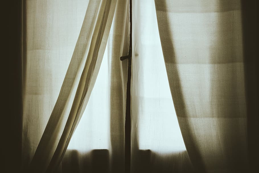 white mesh window curtain, beige curtain, fabric, light, essaouira HD wallpaper