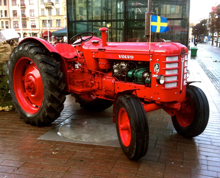 tractor, volvo, 1959, tool, agricultural, helsingborg, exhibition HD wallpaper