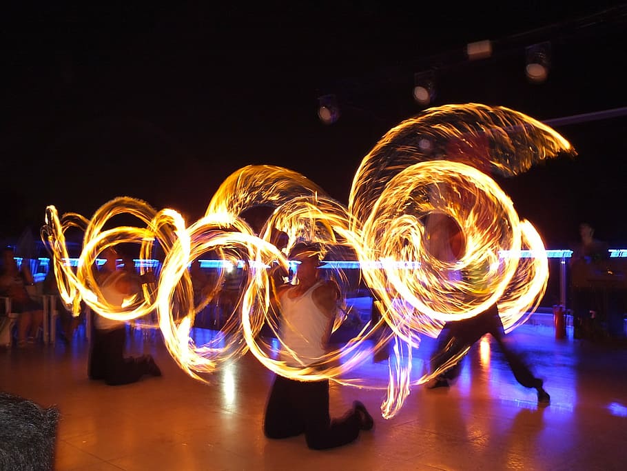 dance, ali, move, night, show, kusadasi, motion, long exposure HD wallpaper