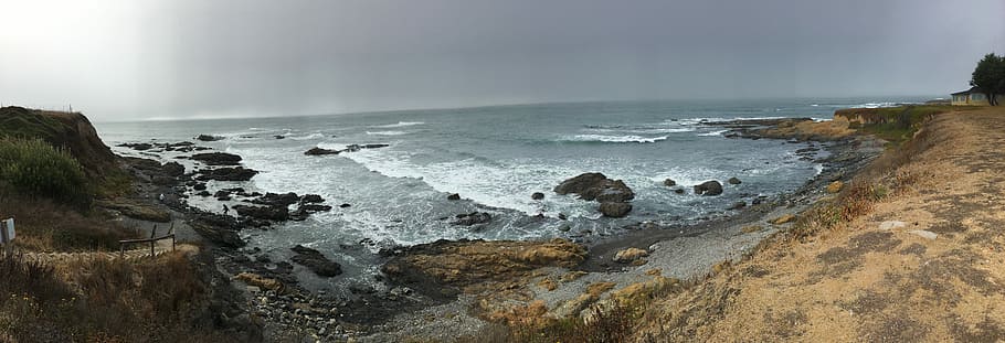 Panorama, Coastline, Ocean, Sea, cliff, landscape, water, nature HD wallpaper