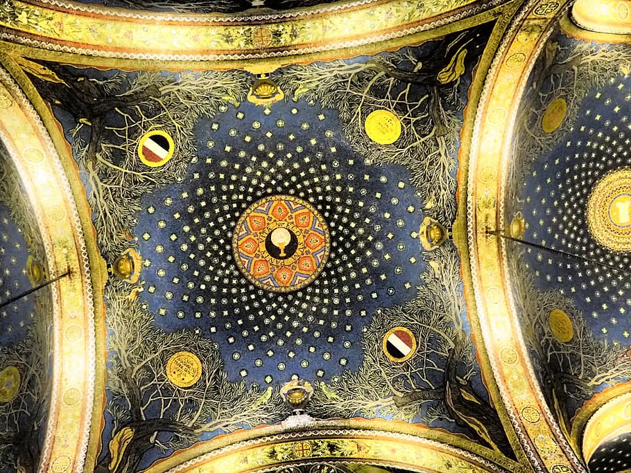 church, ceiling, basilica of the agony, church of all nations