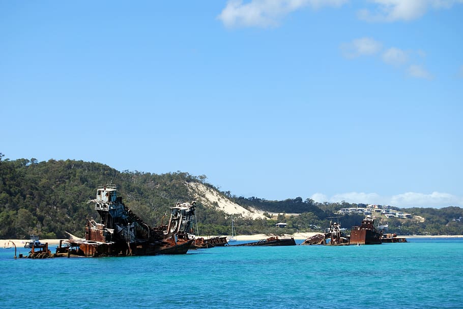Reef, Wreck, Ship, Sea, Ocean, Tropical, water, blue, marine HD wallpaper
