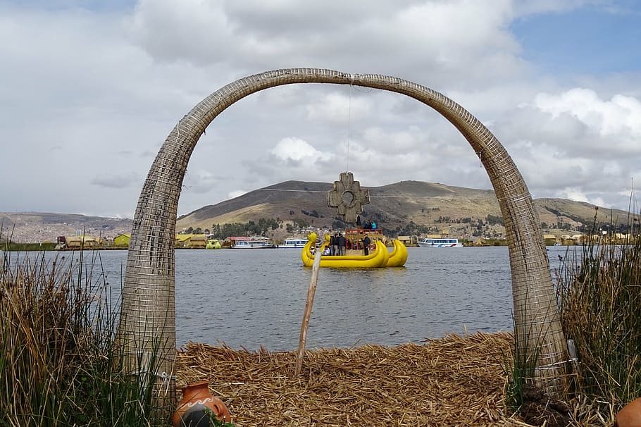 lake, titicaca, peru, barca, native, titiqaqa, andes, gate HD wallpaper
