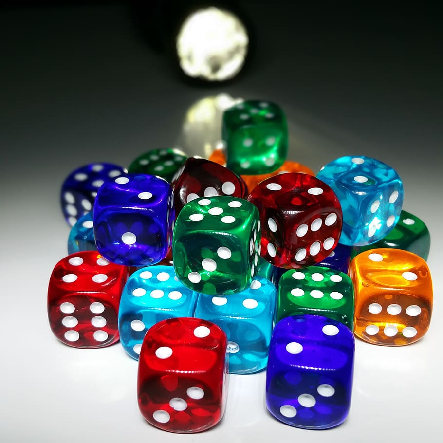 cube, luck, lucky dice, colorful, play, craps, indoors, still life, HD wallpaper