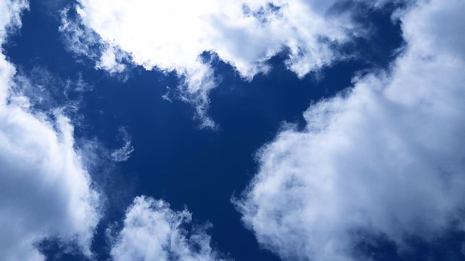 clouds, blue sky, blue sky clouds, blue sky background, cloudscape HD wallpaper