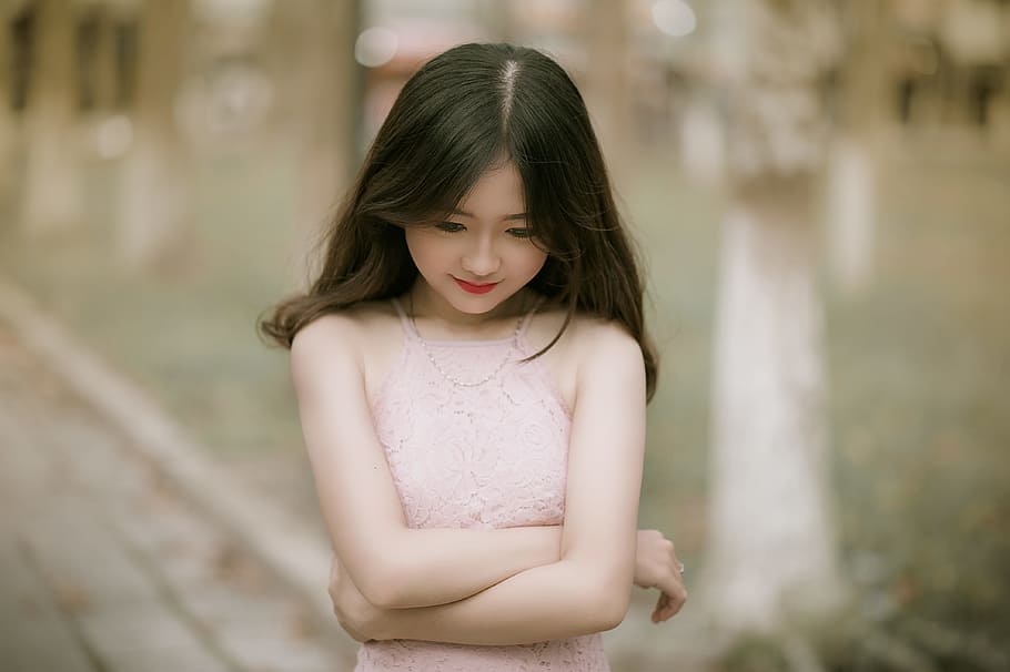 Shallow Focus Photography of Woman in Pink Dress, adorable, beautiful