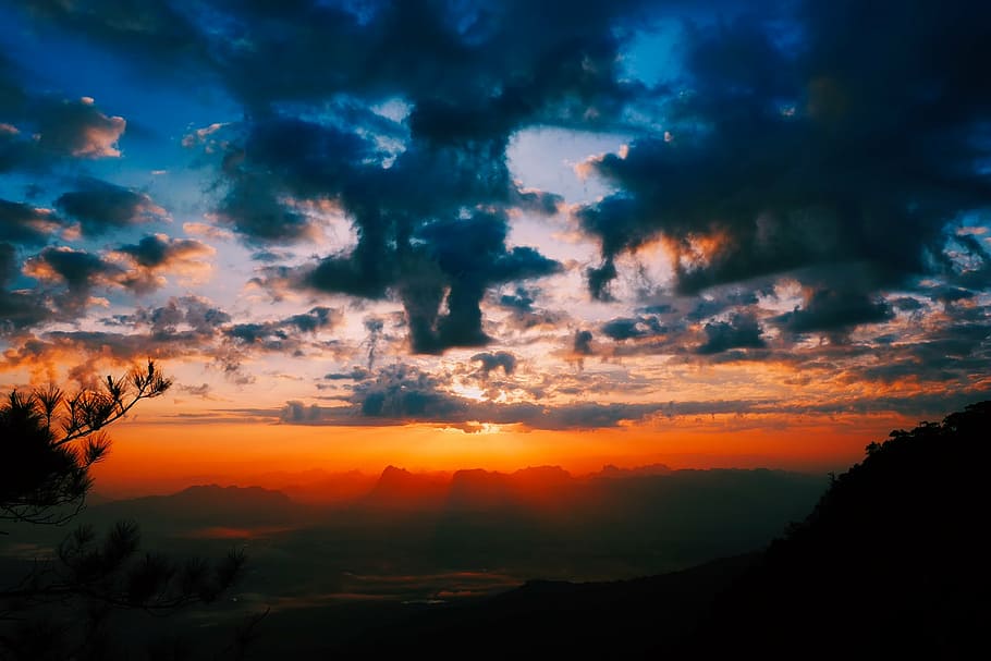 time lapse photography of sunset, texas, mountains, dusk, beautiful HD wallpaper