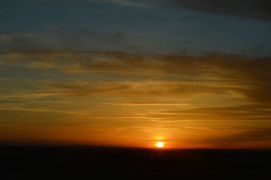 Sunset, Clouds, Landscape, sky, travel, orange, evening, horizon HD wallpaper
