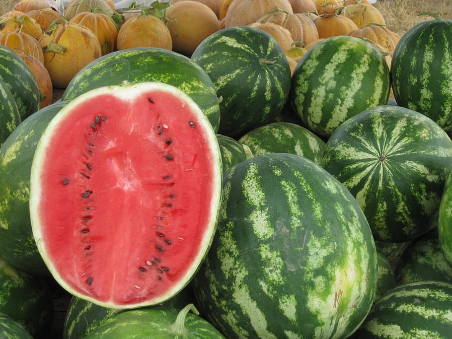 Watermelon, Summer, Fruit, Fruit, Market, red, food and drink HD wallpaper