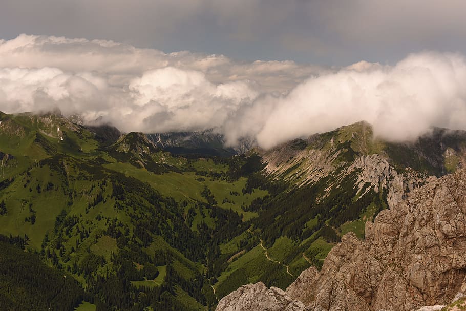 Mountains, Panorama, Alpine, Landscape, hiking, austria, sky HD wallpaper