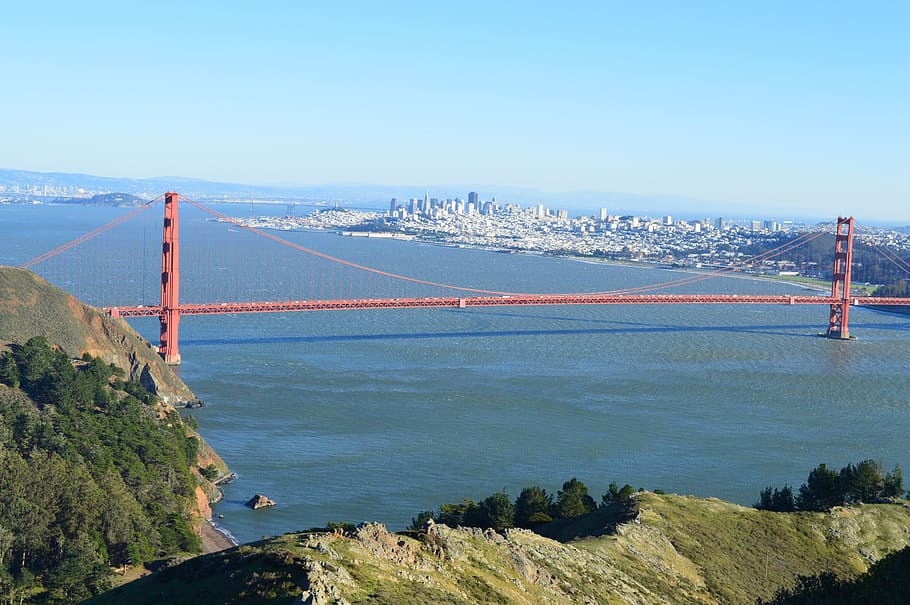 Golden Gate Bridge New York, San Francisco, California, red bridge, HD wallpaper
