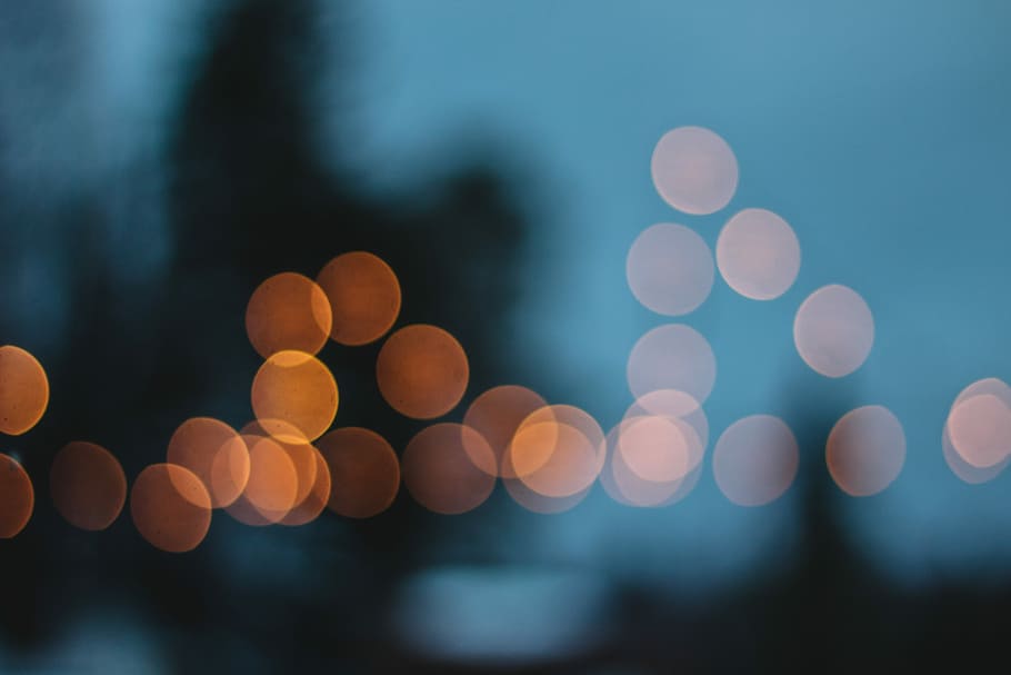 bokeh photo of orange light, untitled, dark, shadow, silhouette HD wallpaper