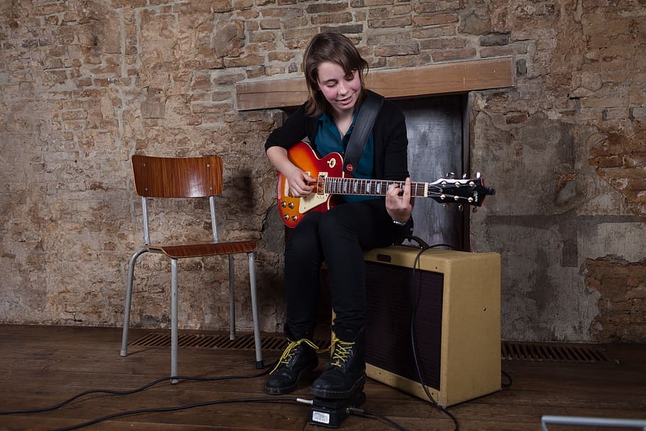 guitar, electric, amplifier, music, musical instrument, string instrument HD wallpaper
