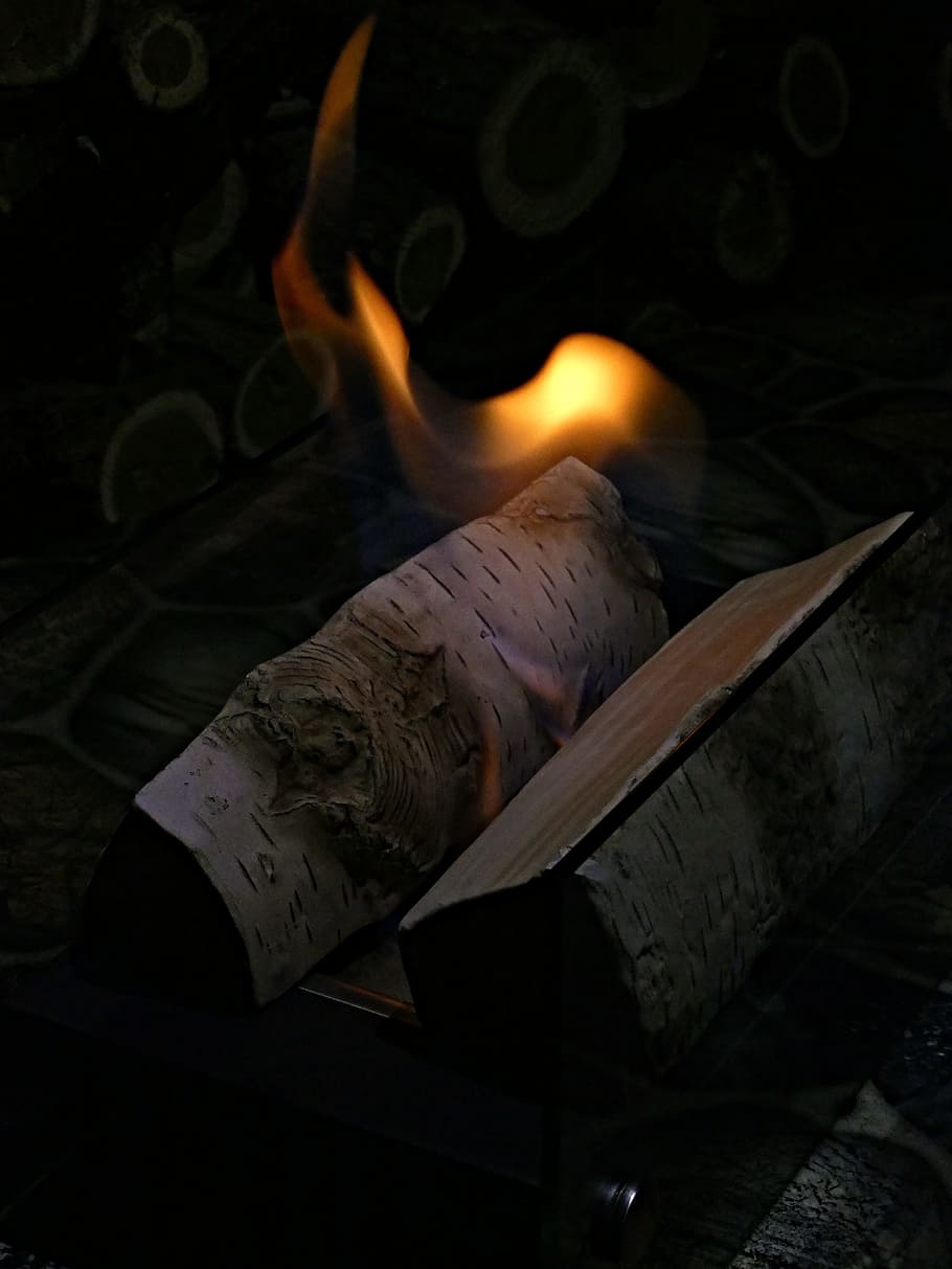 bio, fireplace, flame, ceramic, logs, decor, burning, heat - temperature HD wallpaper