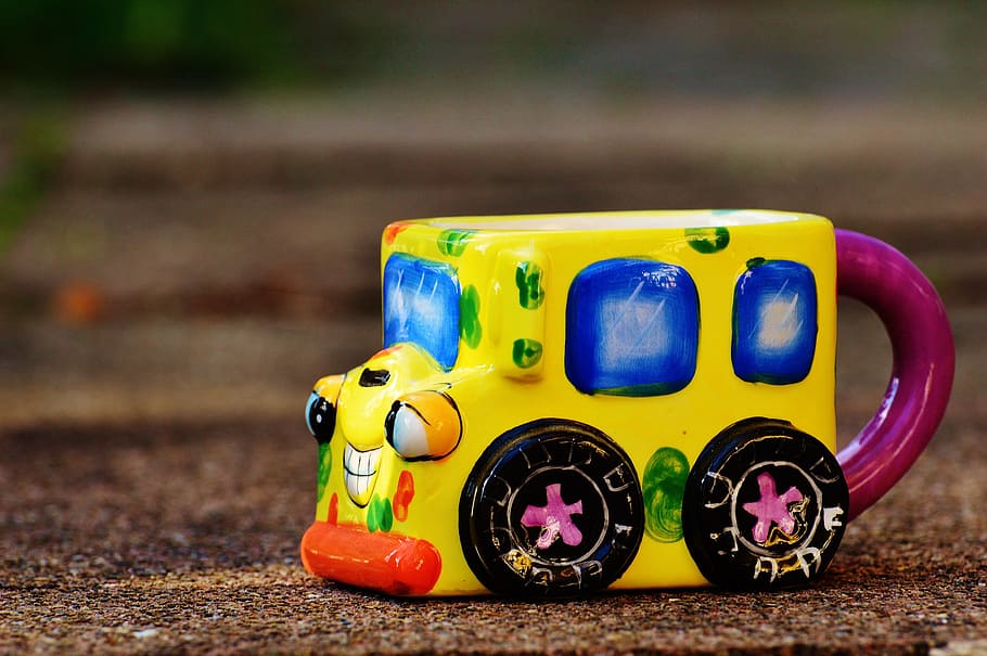 cup, funny, auto, cute, children, drink, drinking cup, ceramic HD wallpaper