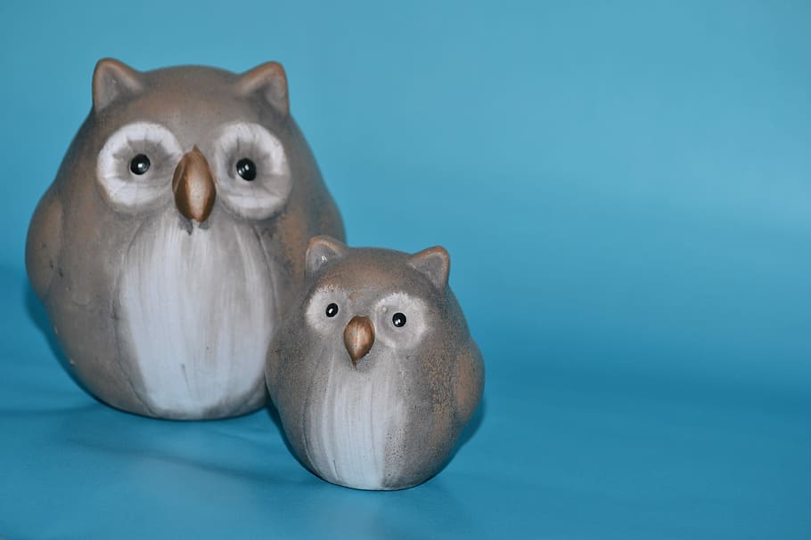 Owls, Ceramic, Figure, Craft, Potters, decoration, animal, feather HD wallpaper