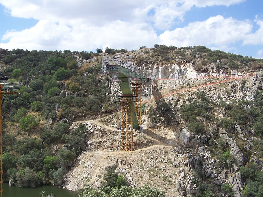 bridge, work, construction, river, engineering, sky, cloud - sky HD wallpaper