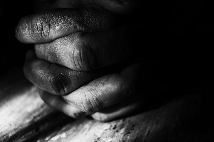 human hand on gray wooden frame, hands, dark, shadow, light HD wallpaper