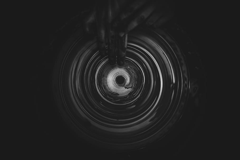 grayscale photo of person making clay pot, untitled, hand, circle HD wallpaper