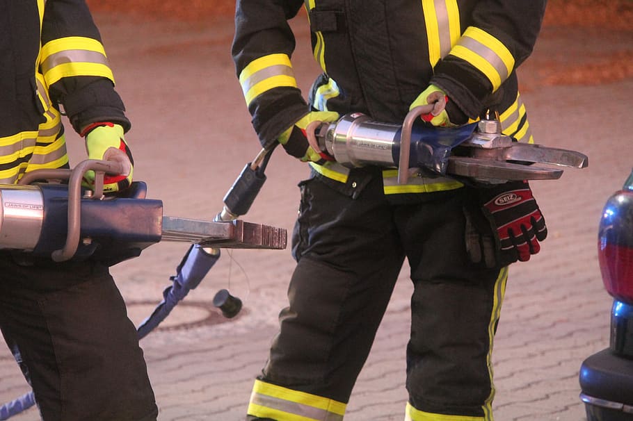 fire, spreader, use tool, accident tool, safety, clothing, security HD wallpaper