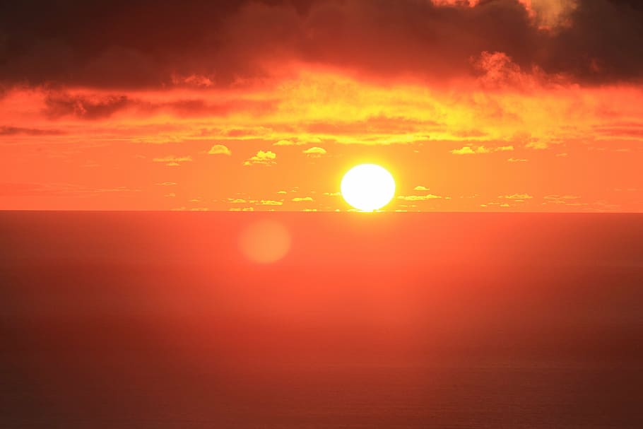 clouds, sunset, sea, beach, colors, la palma, brand, island HD wallpaper