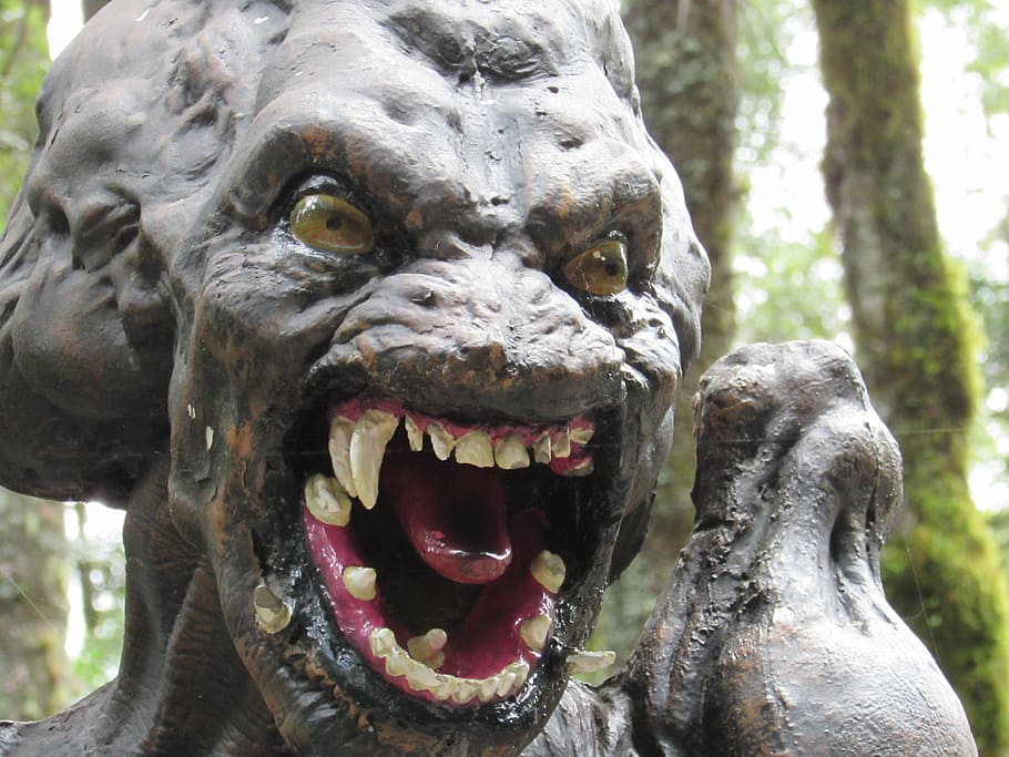 monster statue closeup photo, predator, terror, horror, alien HD wallpaper