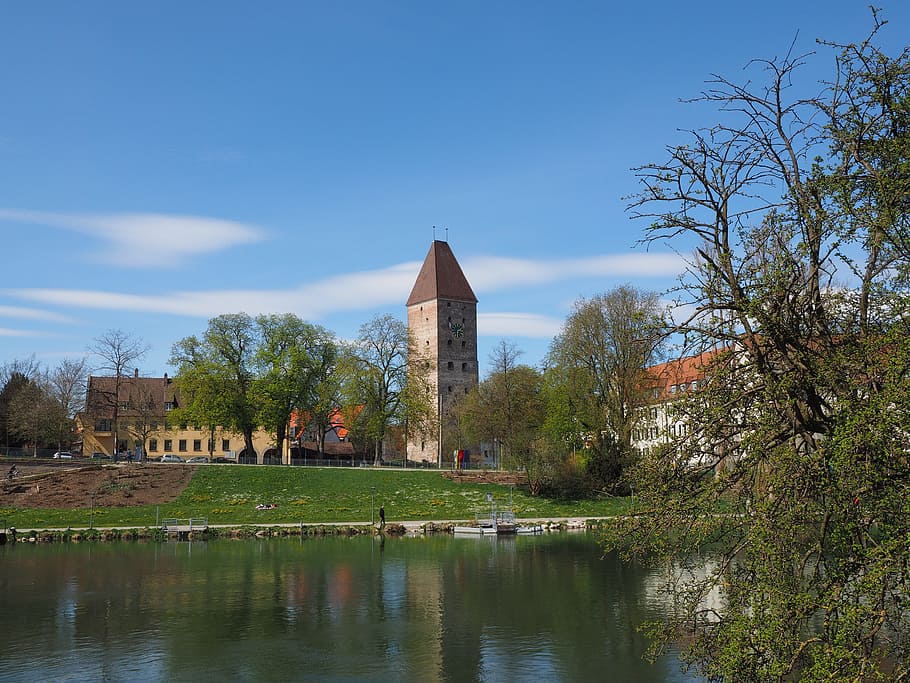 goose tower, ulm, danube, river, building, architecture, built structure HD wallpaper