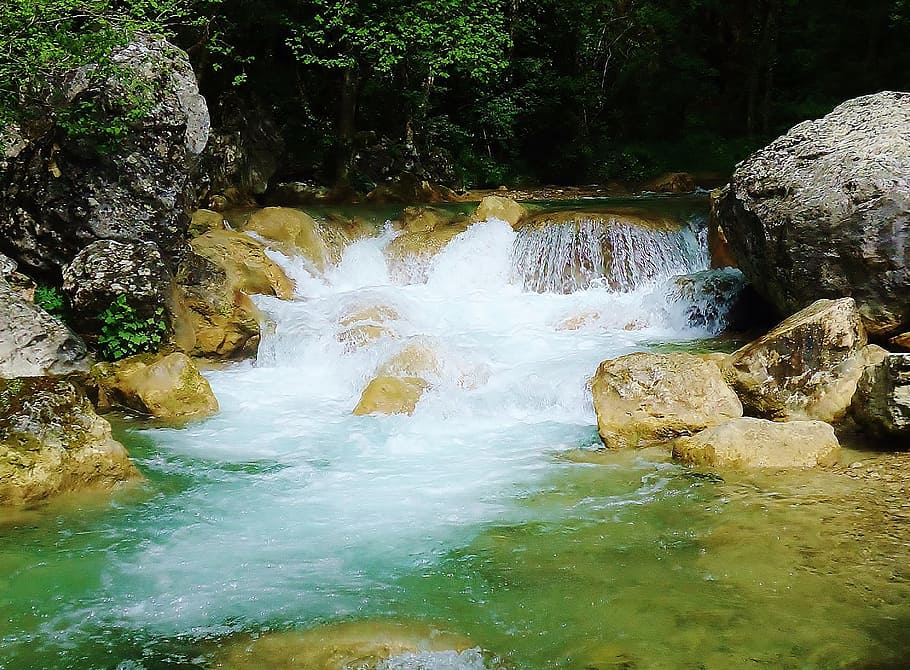 Drôme, Gorges, Fall, River, fall of the druise, water, nature, HD wallpaper