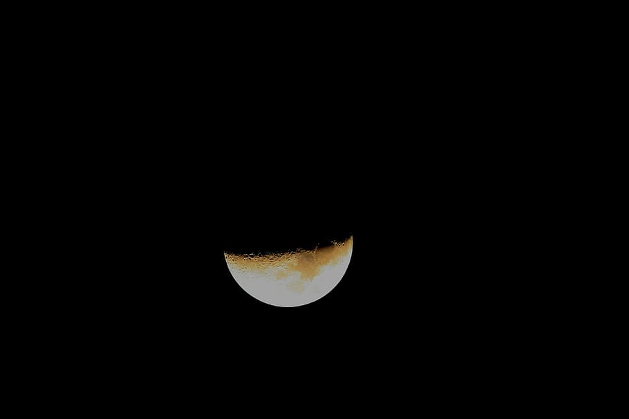 moon, half, nightsky, astronomy, moonlight, lunar, astrology HD wallpaper