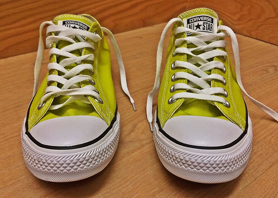 HD wallpaper: pair of yellow-and-white Converse All-Star low-tops, all star  | Wallpaper Flare