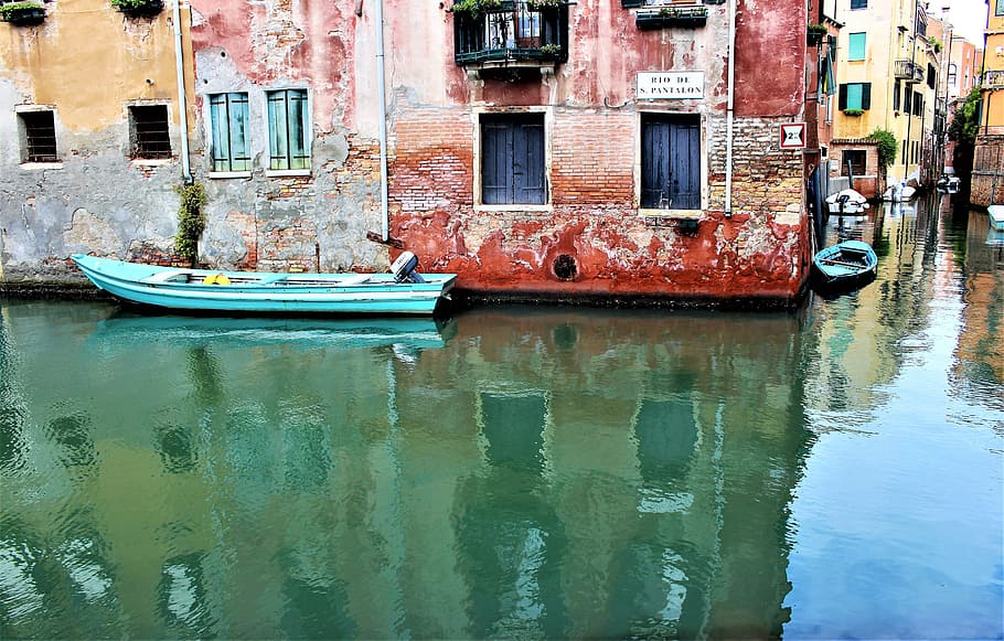 venice, channel, water, mirroring, buildings, facade, house, HD wallpaper